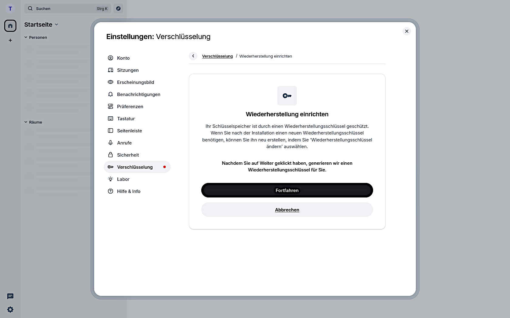 Schlüssel erstellen